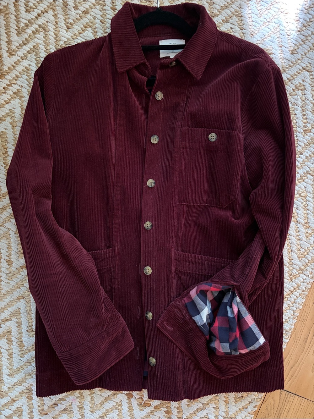 Sezane Emilie Corduroy Jacket in Burgundy